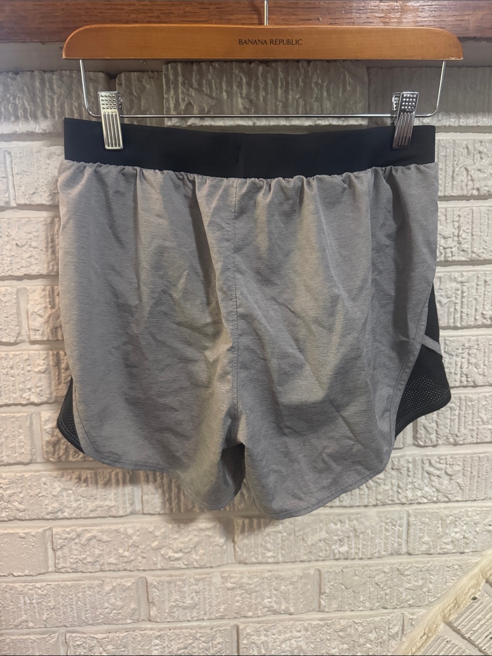 Under Armour Gray and Black Athletic Running Shorts - Picture 2 of 3